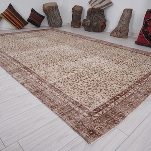 6x10 Rug, Oversize Vintage Oushak Rug,Wool Rug,6x10 Turkish Rug,Faded Vintage Rug,Handmade Oushak Rug,Neutral Rug,Carpet,6x10 Area Rug,554