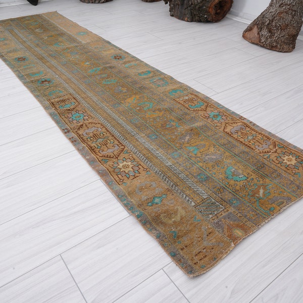 2x8 Runner,Vintage Runner Rug,Turkish Runner 2x8,Handmade Wool Rug,Oushak Rug Runner,Vintage Rug 2x8,Neutral Runner,Faded,Rug,Runner,86