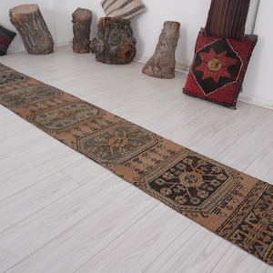 2x11 Runner,Oushak Runner,Vintage Runner Rug,Turkish Runner 2x11,Kitchen Faded Rug,Handmade Rug Runner,Vintage Rug 2x11,Neutral Runner,482