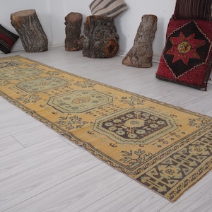 Handgefertigter Teppichläufer, Vintage Teppich Läufer,Türkischer Teppichläufer 80x300,Oushak Teppichläufer,Teppichteppich 80x300