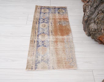 1x3 Turkish Rug,Vintage Mini Rug,Small Rug,Bathroom Rug,Oushak Rug,Rug 1x3,Handmade Rug,Door Mat Rug,Mini Rug,Small Vintage Rug,Wool,Rug,977