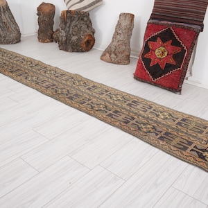 2x11 Runner,Muted Oushak Runner,Vintage Runner 2x11,Turkish Runner Rug,Handmade Wool Rug,Vintage Rug 2x11,Neutral Runner,Faded Rug 2x11,885