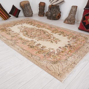 6x9 Rug,Oushak Turkish Rug,Wool Rug,Faded,Vintage Rug,Oushak Rug 6x9,Handmade Area Rug,Muted,Neutral Rug,Rug 6x9,Vintage Area Rug,Carpet,785