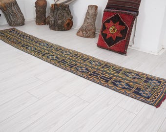 2x11 Runner,Oushak Rug Runner,Faded,Rug,Runner,Vintage Runner Rug,Turkish Runner 2x11,Handmade Wool Rug,Vintage Rug 2x11,Neutral Runner,985