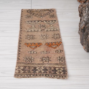 1x3 Rug,Small Rug,Turkish Door Mat,1x3 Vintage Rug,Oushak Rug,Handmade Rug,Doormat Rug,Mini Rug,Bathroom Rug,Small Vintage Rug,Wool,Rug,934