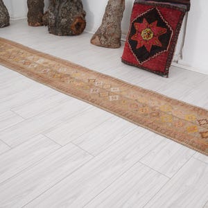 2x11 Runner,Muted Oushak Runner,Vintage Runner 2x11,Turkish Runner Rug,Handmade Wool Rug,Vintage Rug 2x11,Neutral Runner,Faded Rug 2x11,911