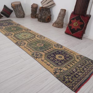 2x11 Runner,Muted Oushak Runner,Vintage Runner 2x11,Turkish Runner Rug,Handmade Wool Rug,Vintage Rug 2x11,Neutral Runner,Faded Rug 2x11,208