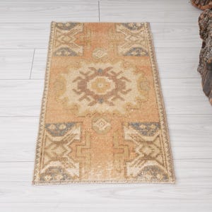 1x3 Rug,Small Rug,1x3 Turkish Rug,Vintage Small Rug,Oushak Rug,Handmade Area,Bathroom Rug,Doormat Rug,Mini Rug,Vintage Rug 1x3,Wool,Rug,920