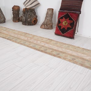 2x11 Runner,Oushak Rug Runner,Faded,Rug,Runner,Vintage Runner Rug,Turkish Runner 2x11,Handmade Wool Rug,Vintage Rug 2x11,Neutral Runner,912