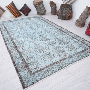 5x9 Rug,Handmade Oushak Rug,Muted Vintage Rug,Turkish Rug 5x9,Faded Rug,Wool Area Rug,5x9 Vintage Rug,Neutral Soft Rug,Area Carpet,604
