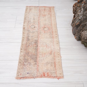 1x3 Rug,Small Rug,Turkish Door Mat,1x3 Vintage Rug,Oushak Rug,Handmade Rug,Doormat Rug,Mini Rug,Bathroom Rug,Small Vintage Rug,Wool,Rug,461