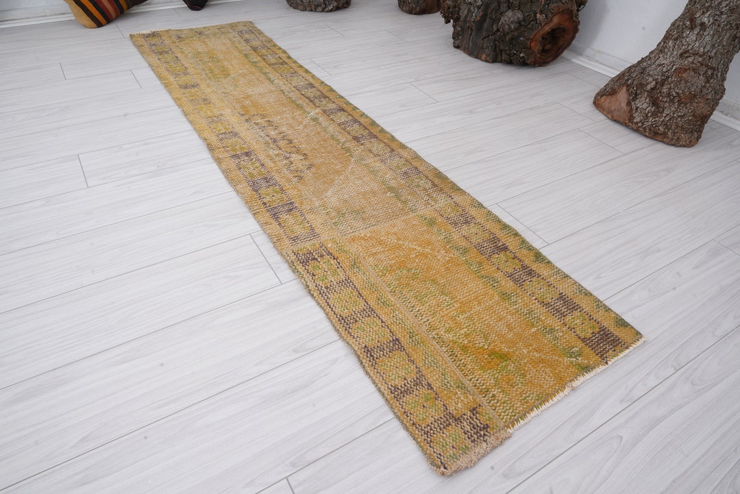Turkish Runner 2x7,vintage Runner Rug,oushak Rug Runner,2x7 Rug