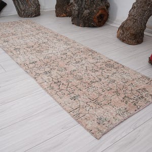 2x8 Runner,Oushak Runner,Vintage Runner Rug,Turkish Runner 2x8,Kitchen Faded Rug,Handmade Rug Runner,Vintage Rug 2x8,Neutral Runner,171