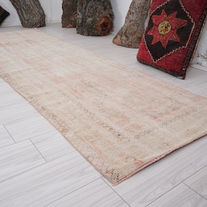 3x10 Runner,Vintage Runner Rug,Turkish Runner 3x10,Handmade Wool Rug,Oushak Rug Runner,Vintage Rug 3x10,Neutral Runner,3x10 Rug,Runner,698