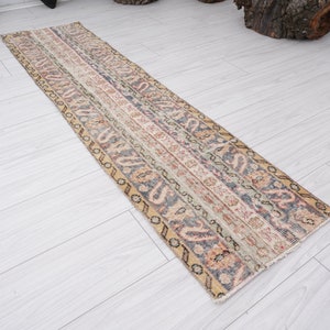 2x6 Vintage Runner,Oushak Rug Runner,Turkish Runner 2x6,Muted Rug,Handmade Wool Rug,Vintage Rug 2x6,Neutral,Runners,Faded,Rug,2x6 Runner,181