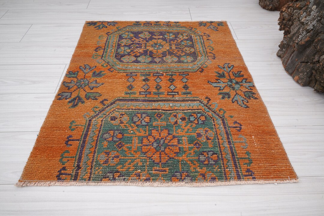 3x3 Rug,square Rug,small Rug,turkish Rug 3x3,handmade Rug,3x3 Vintage Rug,oushak Rug,door Mat
