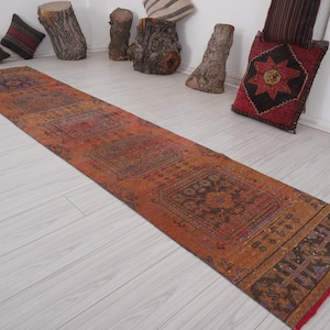 2x11 Runner,Oushak Runner,Vintage Runner Rug,Turkish Runner 2x11,Kitchen Faded Rug,Handmade Rug Runner,Vintage Rug 2x11,Neutral Runner,282