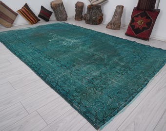 7x11 Rug,Oversize Vintage Oushak Rug,Wool Rug,Faded,7x11 Turkish Rug,Vintage Rug,Handmade Rug,Muted,Neutral Rug,Area Carpet,Oushak Rug,102