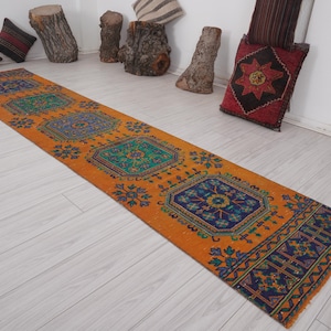 2x11 Runner,Muted Oushak Runner,Vintage Runner 2x11,Turkish Runner Rug,Handmade Wool Rug,Vintage Rug 2x11,Neutral Runner,Faded Rug 2x11,267