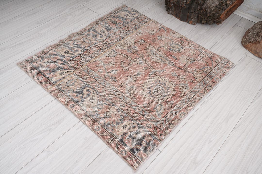 3x3 Rug,small Rug,3x3 Turkish Rug,vintage Door Mat,oushak Rug,handmade ...