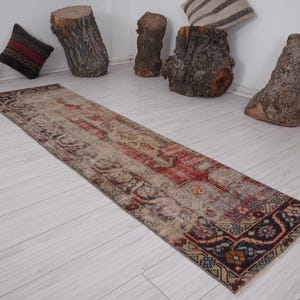 2x8 Runner,Vintage Runner Rug,Turkish Runner 2x8,Oushak Rug Runner,Handmade Wool Rug,Vintage Rug 2x8,Neutral,Runners,Faded,Rug,Runner,130