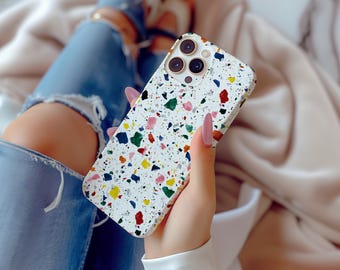 Terrazzo Phone Case Modern Design Speckled