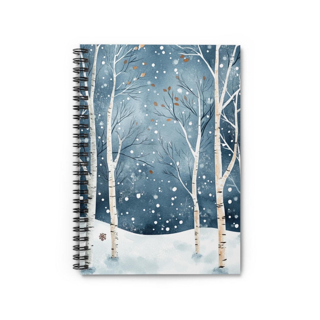 Winter Birch Tree Spiral Notebook: Snow Forest Planner Gift - Etsy