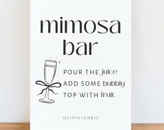 Mimosa Bar Sign: Editable Wedding Canva Template (Digital Download)