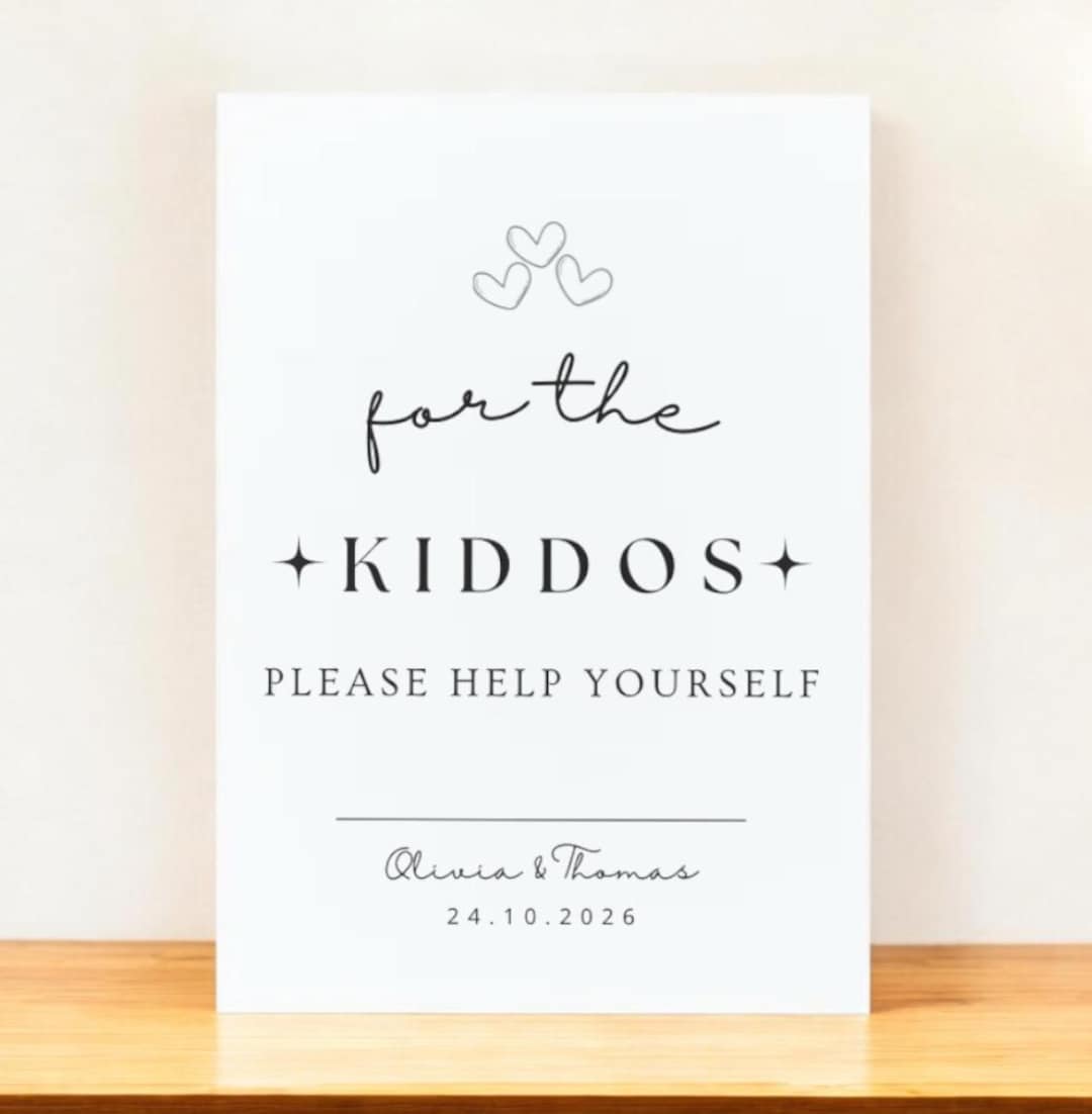 Wedding Kids Activity Sign – “for the Kiddos” – Editable Canva Template ...
