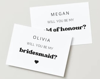 Modern Bridesmaid Proposal Card: Editable Template (Digital Download)