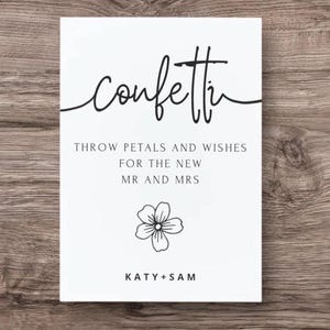 Modèle de plaque de mariage confettis | Souhaits de jet de pétales (téléchargement numérique)