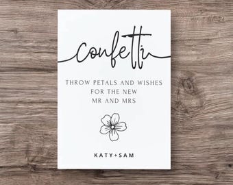 Confetti Wedding Sign Template | Throw Petals Wishes (Digital Download)