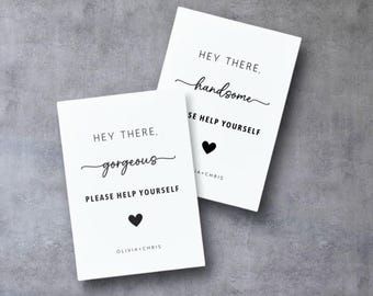 Moderne Schrift Hochzeit Badezimmer Schilder, Hello Handsome Hello (Instant Download