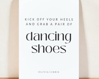 Flip Flop Wedding Sign: Minimalist Dancing Shoes Printable (Digital Download)