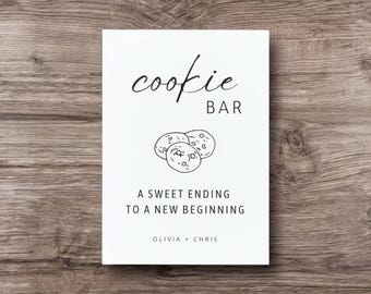 Cookie Bar Wedding Sign: Modern Minimalist Printable (Instant Download)