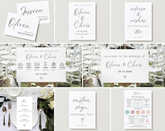 Wedding Stationery Template Bundle: 100+ Modern Canva Designs (Digital Download)