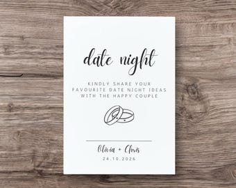 Date Night Ideas Wedding Sign: Editable Canva Template (Digital Download)