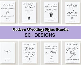 Modern Wedding Sign Bundle: 80+ Minimalist Designs (Digital Download)