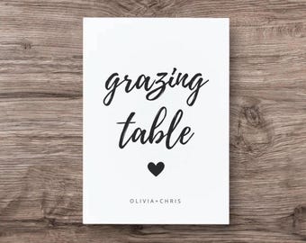 Weiden Tisch Hochzeitsschild: Minimalistische Vorlage (Digitaler Download)