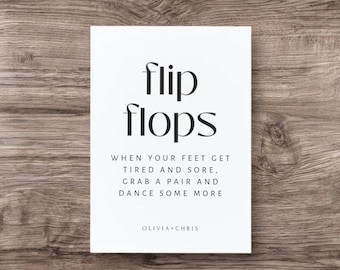 Editable Flip Flop Wedding Sign: Minimalist Design (Digital Download)