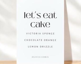 Editable Wedding Cake Flavors Sign: Minimalist Dessert Table (Digital Download)
