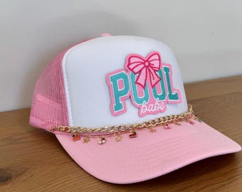 Pool Babe Pink Trucker Hat