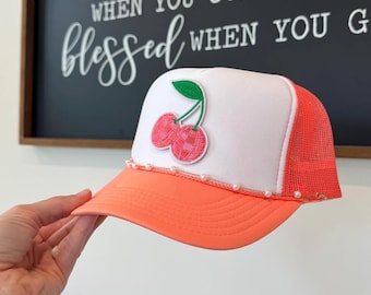 Orange Cherry Summer Trucker Hat