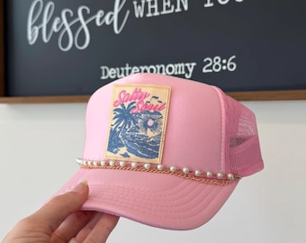 Salty Soul Beach Pink Trucker Hat