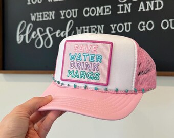 Save Water Drink Margs Pink Trucker Hat