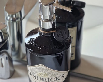 Gin Hendrick’s Porta Sapone Design, Soap Dispensers, Glass Bottles, regalo,Gin Dispenser, Handmade