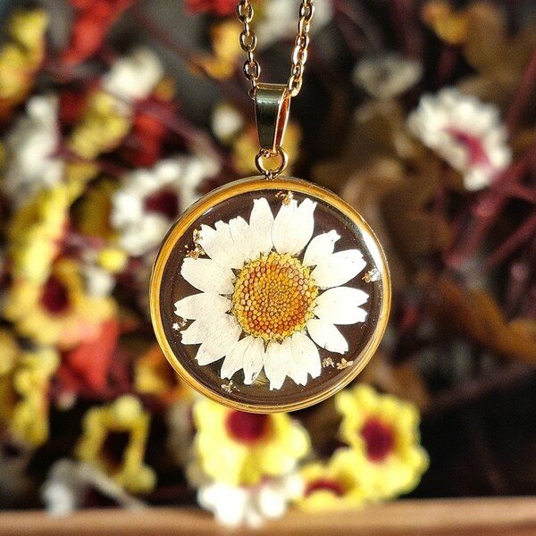 Daisy Flower, Flower Jewellery, nature Jewellery, gift for mother, gift for aunt, gift for sister