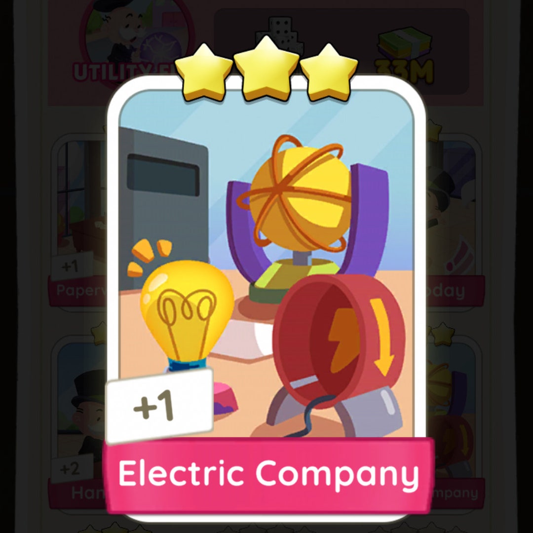 Electric Company Monopoly Go Etsy