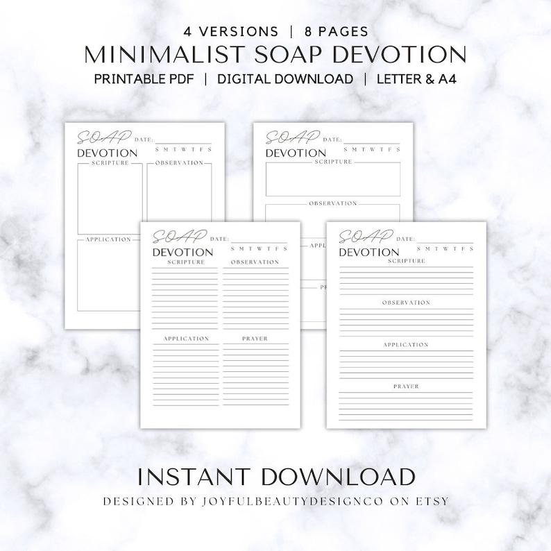 Daily Devotional Template, SOAP Devotion Download, Printable Devotion ...