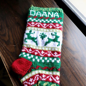 Hand Knit Christmas Stocking - Customized